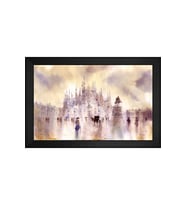 Manzara Temalı Kanvas Tablo 80 x 110 cm Siyah Çerçeve