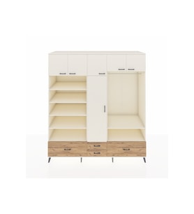Kronos Dolap 18 Raflı 4 Çekmeceli Tek Askılı 220x59x243 Aytaşı-Aytaşı/Çam