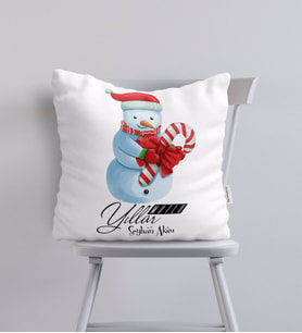 BK Gift Kişiye Özel Yılbaşı Mutlu Yıllar Tasarımlı Yastık-5