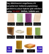 Özel Üretim Doğal 10 Adet Farklı Mucizevi Etkili %100 Bitkisel Organik 10'lu Sabun Seti