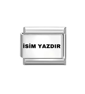 Kişiye Özel isim Yazılı italyan Charm Çelik hediyelik sevgiliye hediye