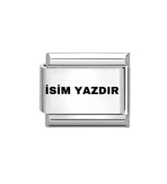 Kişiye Özel isim Yazılı italyan Charm Çelik hediyelik sevgiliye hediye