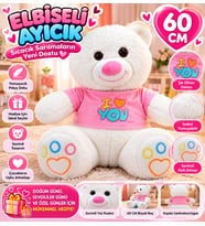 Elbiseli Peluş Ayıcık 60 CM I Love You Teddy Bear Yumuşak Sevimli Sarılmalık Oyuncak