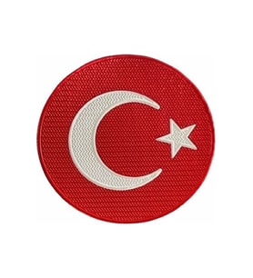 Yuvarlak Türk Bayrağı 3d, 7 cm Yeni Tip, Cırtlı, Standart Ölçü, (Çok Renkli)
