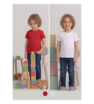 Çocuk T-shirt 2'li Paket Kırmızı-Beyaz Pamuklu Likralı Tişört