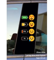 smiley gülümseme kapı çıta kaplama folyosu - sag sol set baskılı 2 ader tuning modifiye etiket yapıştırıcı