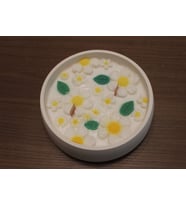 Papatya Çiçekli Kase Mum (Tatlı Beyaz)