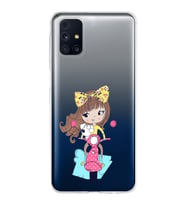 Samsung Galaxy M31s Kapak Vespagirl Tasarımlı Şeffaf Silikon Kılıf