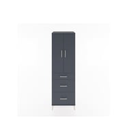 Hyperion Dolap Tek Raflı 3 Çekmeceli Tek Askılı 60x44x195 Antrasit-Antrasit