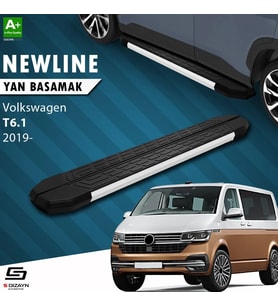 S-Dizayn VW Transporter T6.1 Uzun Şase NewLine Aluminyum Yan Basamak 253 Cm 2019-2025 A+ Kalite