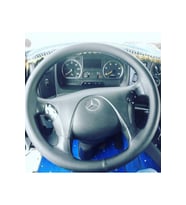 DİKİŞLİ DİREKSİYON KILIFI DAMARLI SİYAH DERİ MAVİ DİKİŞLİ MERCEDES TIR KAMYON İÇİN HIZLI KARGO