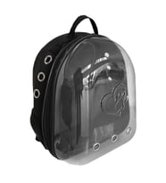 Kalpli Patili Astronot Şeffaf Taşıma Sırt Çantası Siyah 24x32x42 cm