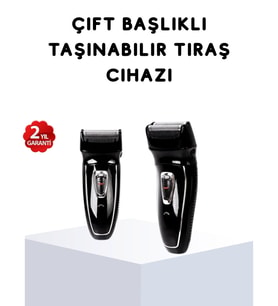 Kablosuz Tıraş Makinesi Çift Başlıklı Kuru Tıraş Folyo Başlık Şarj Göstergeli