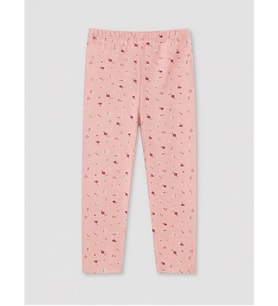 LC WAIKIKI Pembe Beli Lastikli Çiçekli Kız Çocuk Tayt
