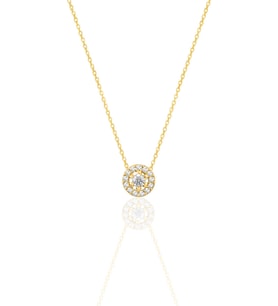 Gümüş altın yaldızlı zirkon taşlı pırlanta modeli tiny kolye SGTL12507GOLD