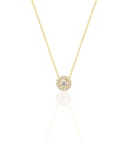 Gümüş altın yaldızlı zirkon taşlı pırlanta modeli tiny kolye SGTL12507GOLD