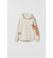 ERKEK ÇOCUK NARUTO BASKILI PAMUK KAPŞONLU SWEAT (Ekru)