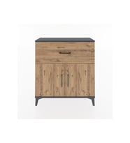 Arges Şifonyer Tek Raflı Tek Çekmeceli 2 Kapaklı 88x30x96 Antrasit-Çam