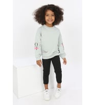 Toontoy Kız Bebek Believe Baskılı Sweatshirt (Yeşil)