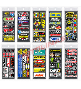 Motosiklet Sponsor Sticker Etiket Seti Fosforlu Folyo Karışık 10 Model