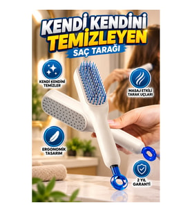Otomatik Temizlenen Masaj Başlıklı Ergonomik Saç Tarağı