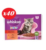 Whiskas Junior Yavru Kedi Sığırlı Tavuklu 4X85 Gr Set 40'lı