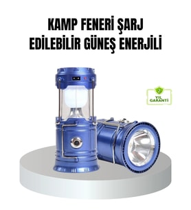 Güneş Enerjili Kamp Lambası Şarjlı Taşınabilir Kompakt Açık Hava Işığı