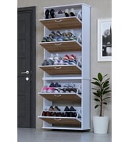 Eliusta Sho Beş Düşer Kapaklı Ayakkabılık Meşe Renk 72 cm Asma 72x193x26 cm Ayakkabılık