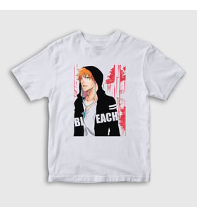 Presmono Unisex Çocuk Beyaz Ichigo V2 Anime Bleach T-Shirt 127699tt