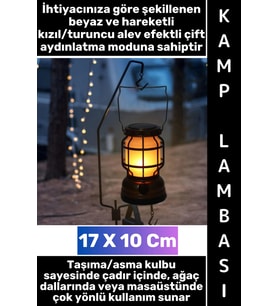 #Kamp Premium Outdoor Piknik Retro Koruyucu Kafesli Izgara Taşıma Asma Kulplu USB Şarjlı 2 Modlu Dek