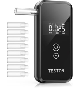 Dijital Alkol Test Cihazı 8 Ağızlıklı Hafızalı LCD Ekranlı 2 AAA Pilli Taşınabilir Alkolmetre