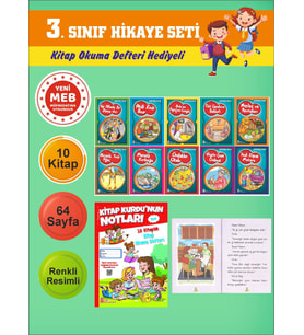 3.Sınıflar İçin Okumayı Sevdiren 10 lu Hikaye Seti 13 (Kitap Okuma Defteri Hediyeli)