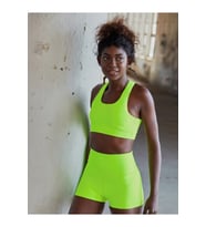 Neon Yeşil Mini Spor Şort Tayt