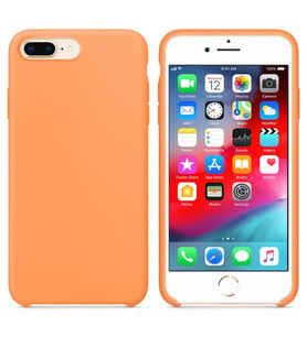 Apple iPhone 8 Plus Altı Açık Liquit Lansman Silikon Kehribar Turuncusu
