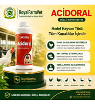 Tüm Kanatlılar, Güvercin ve Kafes Kuşları İçin Acidoral 1 Lt. İshal Kesici