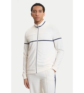 Guess Spiros Tam Fermuarlı Erkek Beyaz Eşofman Üstü Z6GQ29K3212-G018
