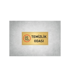 TEMİZLİK ODASI YAZILI METAL LEVHA 20 X 10 cm