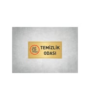 TEMİZLİK ODASI YAZILI METAL LEVHA 20 X 10 cm