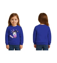 Unisex Kuromi Baskılı Çocuk Swaetshirt 3 İplik Şardonlu (SAKS MAVI)