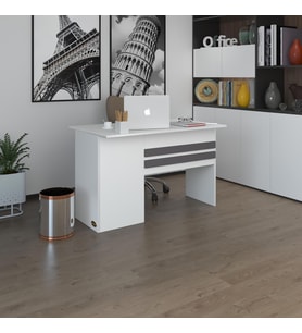 Kenzlife ofis masası kamikaze byz sağ 75*130*60 kilitli kapaklı dolap şeritli bilgisayar çalışma masası (Karışık)