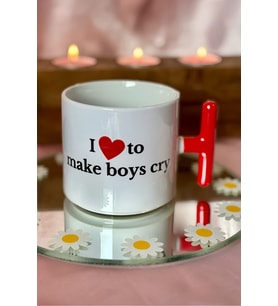 I LOVE TO MAKE BOYS CRY Kırmızı Kulplu Kupa