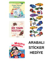 ARABALI STİCKER HEDİYELİ -  OKUL  ÖNCESİ RESİMLİ KİTAPLAR MASAL - MACERA MASALLARI