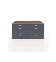 Kronos Konsol 2 Raflı 4 Çekmeceli 8 Kapaklı 176x59x99 Çam-Antrasit