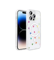 Apple iPhone 14 Pro Max Kılıf M-Safe Şarj Özellikli Şeffaf Zore Folk Sert Kapak