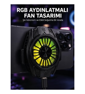 Mey İthalat® RGB Fan Aydınlatmalı Sessiz Çalışan Telefon Soğutucu