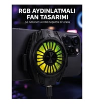Mey İthalat® RGB Fan Aydınlatmalı Sessiz Çalışan Telefon Soğutucu