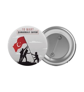 18 Mart Çanakkale Haftası Çanta Rozeti 20 Adet En Büyük Boy 5.8cm İğneli Broş