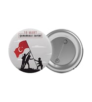 18 Mart Çanakkale Haftası Çanta Rozeti 20 Adet En Büyük Boy 5.8cm İğneli Broş