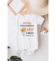 Minik Tavşanımızın Dişi Çıktı Özel Tasarım Bebek Zıbın Pamuklu Çıtçıtlı Body