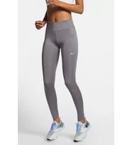Nike Fast Mid-Rise Running Leggins File Panelli Normal Belli Sıkılaştırıcı Gri Kadın SporTaytı 